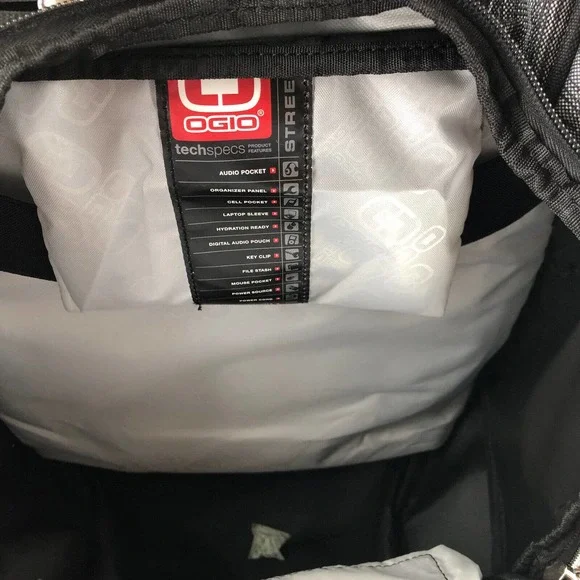Ogio Metro Street Gray Backpack Book Bag Laptop Travel Tech Spec Company Logo - Picture 4 of 8